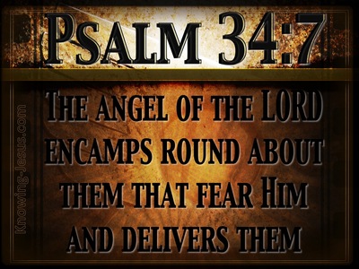 Psalm 34:7 The Angel Of The Lord Encamps (brown)